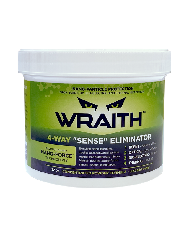 WRAITH 32 oz Bulk Canister, a wide white tub with a green and deep-purple label and white screw lid