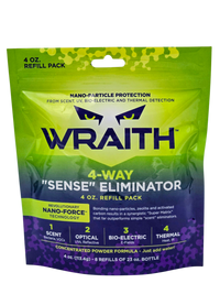 The WRAITH 4 oz refill pack, photographed front-on